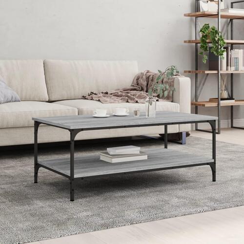 Sofabord 100x55x40 cm konstrueret træ grå sonoma-eg