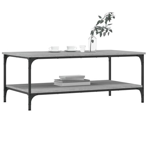 Sofabord 100x55x40 cm konstrueret træ grå sonoma-eg