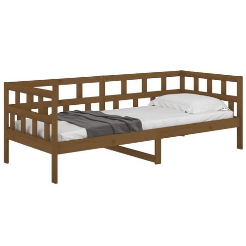 Daybed 90x200 cm massivt fyrretræ gyldenbrun