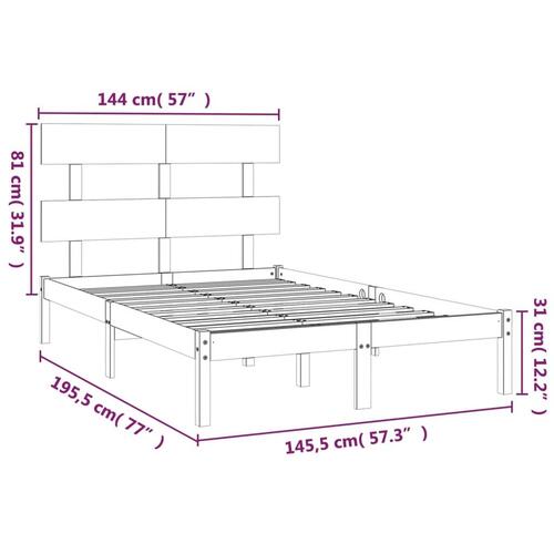 Sengeramme 140x190 cm massivt træ