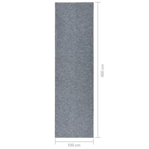Snavsbestandig tæppeløber 100x400 cm blå og grå