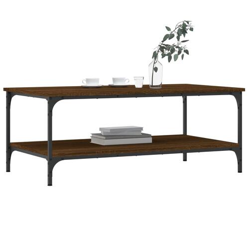 Sofabord 100x55x40 cm konstrueret træ brun egetræsfarve