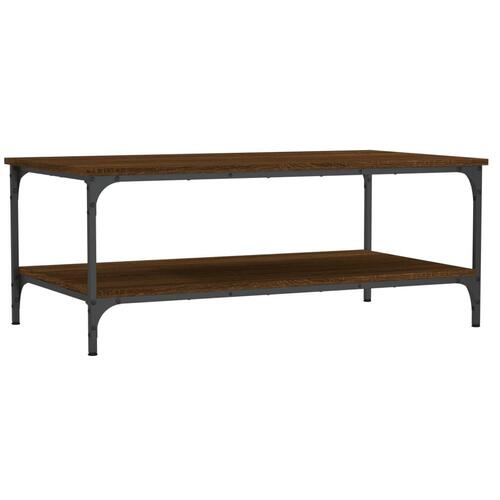 Sofabord 100x55x40 cm konstrueret træ brun egetræsfarve