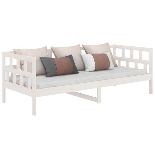 Daybed 80x200 cm massivt fyrretræ hvid