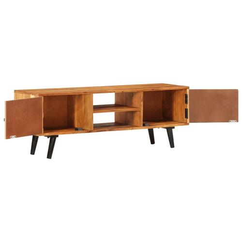 Tv-bord med låger 112x30x40 cm massivt akacietræ og metal