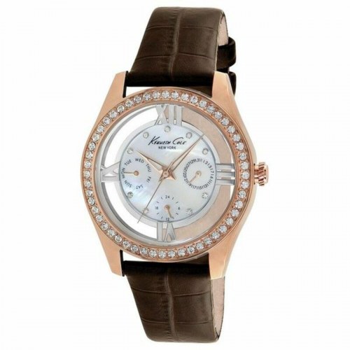Kenneth Cole dameur IKC2818, brun læderrem, Ø 40 mm