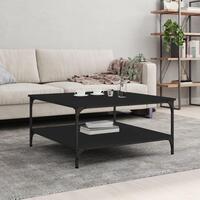 Sofabord 80x80x40 cm konstrueret træ sort