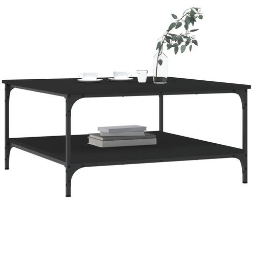 Sofabord 80x80x40 cm konstrueret træ sort