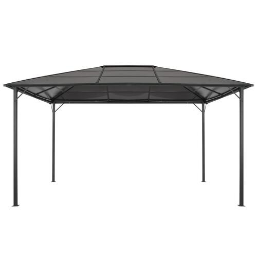 Pavillon med tag aluminium 4 x 3 x 2,6 m sort