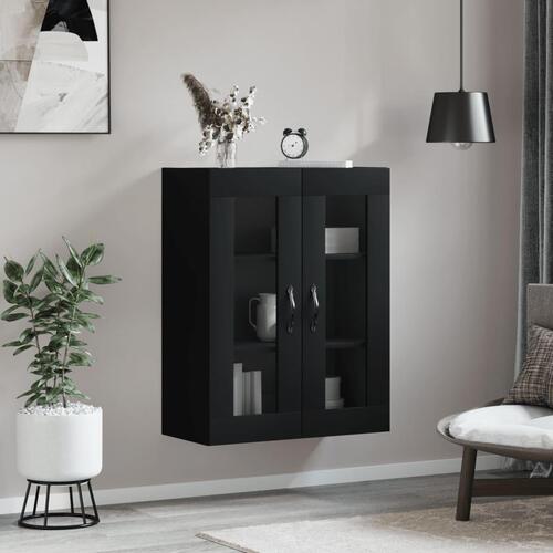 Vægskab 69,5x34x90 cm konstrueret træ sort