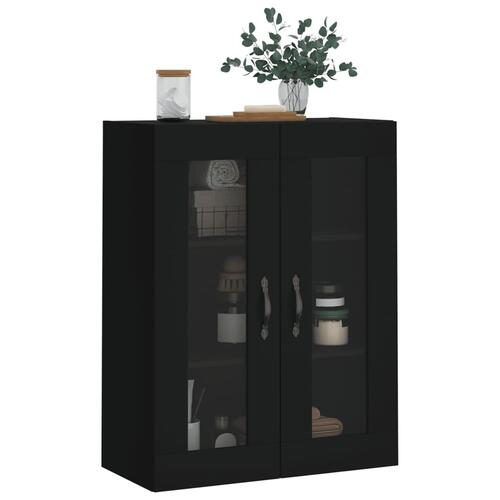 Vægskab 69,5x34x90 cm konstrueret træ sort