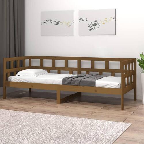 Daybed 80x200 cm massivt fyrretræ gyldenbrun