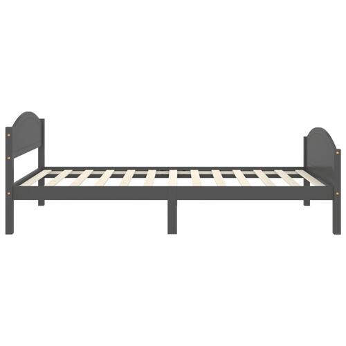 Sengestel 90x200 cm massivt fyrretræ mørkegrå