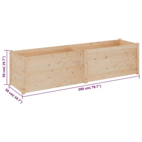 Plantekasse 200x50x50 cm massivt fyrretræ