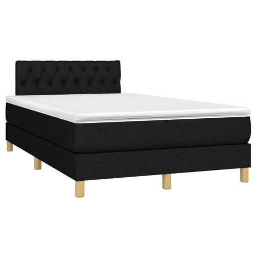 Kontinentalseng med madras 120×190 cm - stof, sort