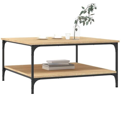Sofabord 80x80x40 cm konstrueret træ sonoma egetræsfarve