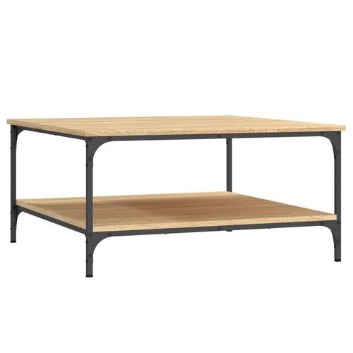 Sofabord 80x80x40 cm konstrueret træ sonoma egetræsfarve