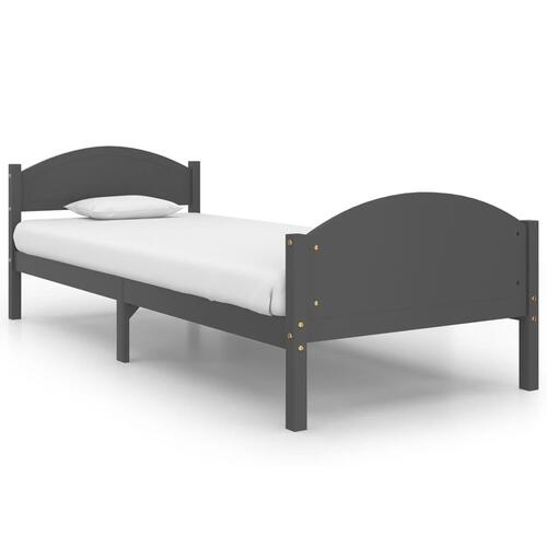 Sengestel 100x200 cm massivt fyrretræ mørkegrå