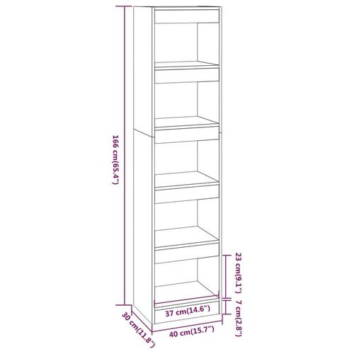 Bogreol/rumdeler 40x30x166 cm sonoma-eg