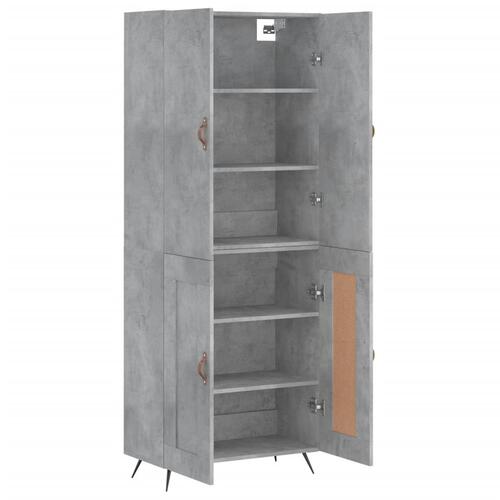 Højskab 69,5x34x180 cm konstrueret træ betongrå