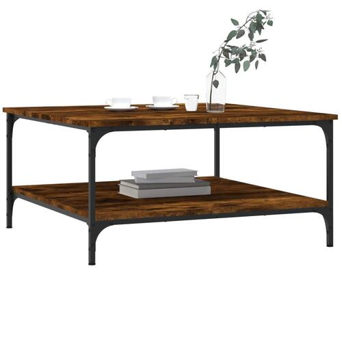 Sofabord 80x80x40 cm konstrueret træ røget egetræsfarve