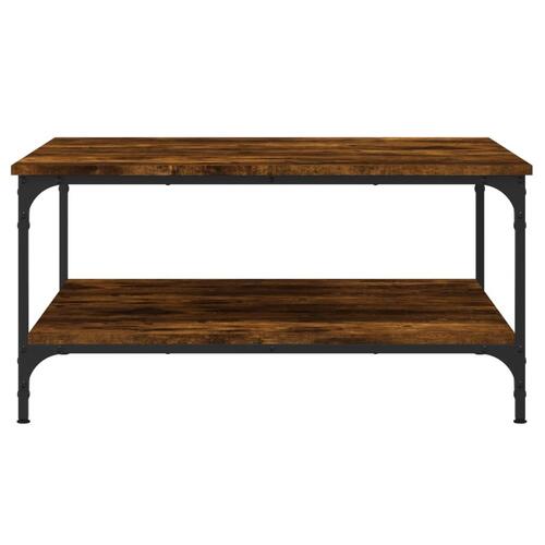 Sofabord 80x80x40 cm konstrueret træ røget egetræsfarve