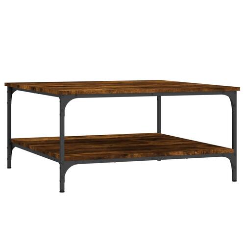 Sofabord 80x80x40 cm konstrueret træ røget egetræsfarve