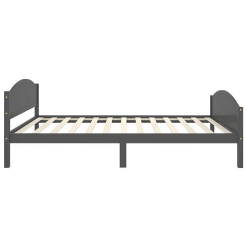 Sengestel 120x200 cm massivt fyrretræ mørkegrå
