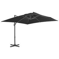 Hængeparasol med aluminiumstang 300 x 300 cm antracitgrå