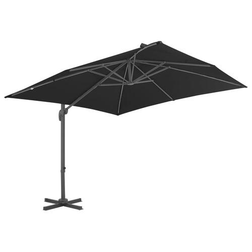 Hængeparasol med aluminiumstang 300 x 300 cm antracitgrå