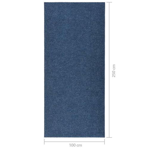 Snavsbestandig tæppeløber 100x250 cm blå