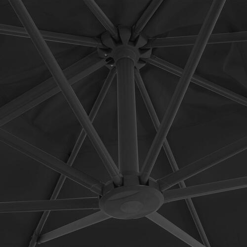 Hængeparasol med aluminiumstang 300 x 300 cm antracitgrå