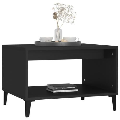 Sofabord 60x50x40 cm konstrueret træ sort