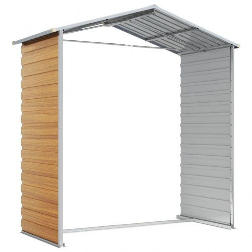 Haveskur 191×130×198 cm i galvaniseret stål - lysebrun