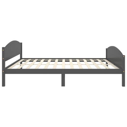 Sengestel 140x200 cm massivt fyrretræ mørkegrå