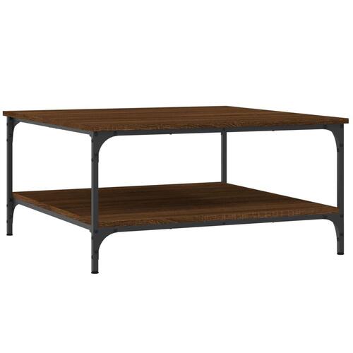 Sofabord 80x80x40 cm konstrueret træ brun egetræsfarve