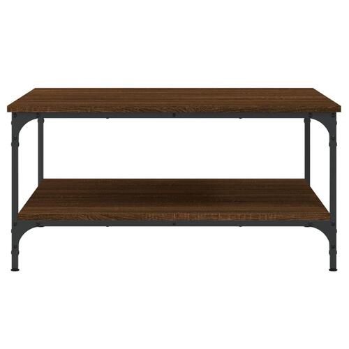 Sofabord 80x80x40 cm konstrueret træ brun egetræsfarve