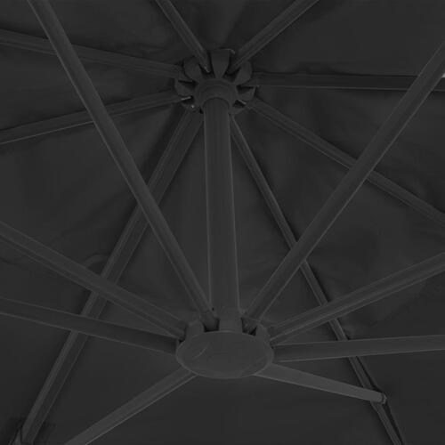 Hængeparasol med aluminiumstang 400 x 300 cm antracitgrå