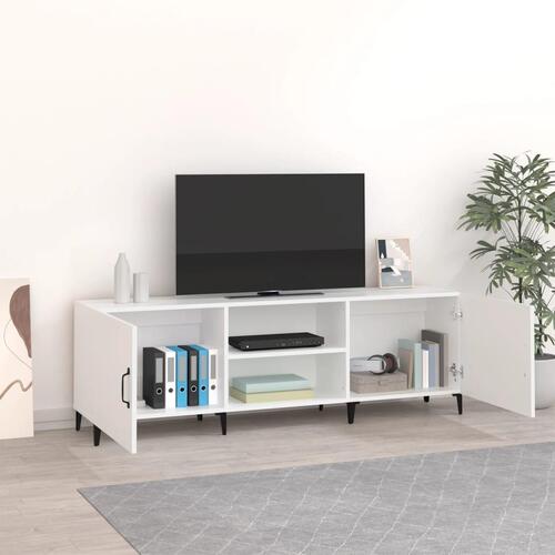Tv-bord 150x30x50 cm konstrueret træ hvid