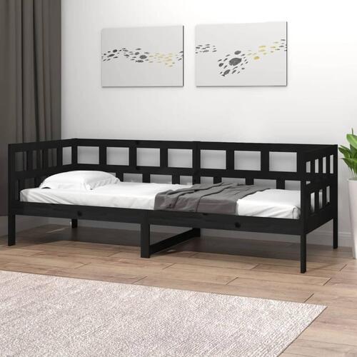 Daybed 90x190 cm massivt fyrretræ sort