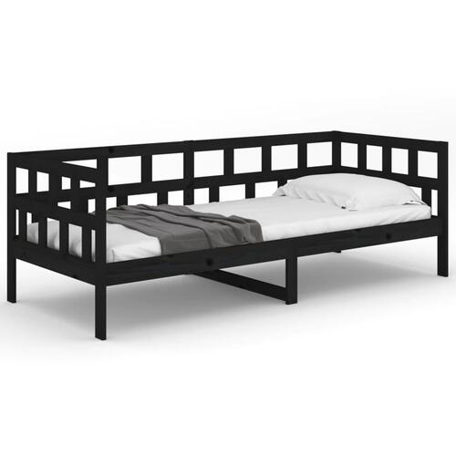 Daybed 90x190 cm massivt fyrretræ sort