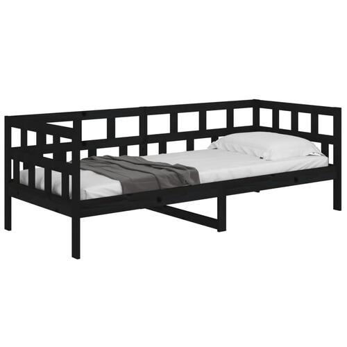Daybed 90x190 cm massivt fyrretræ sort