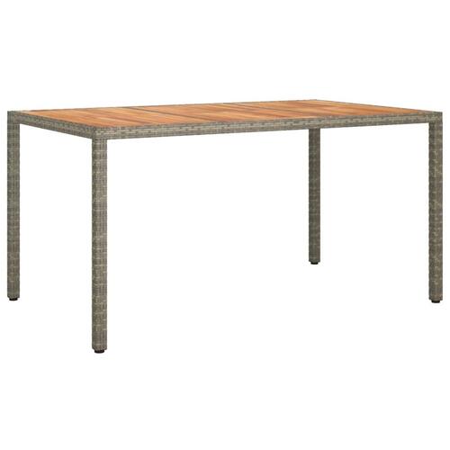 Havebord 150x90x75 cm polyrattan og akacietræ grå