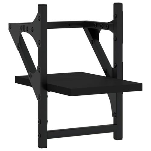 Væghylder med stænger 2 stk. 20x25x30 cm sort
