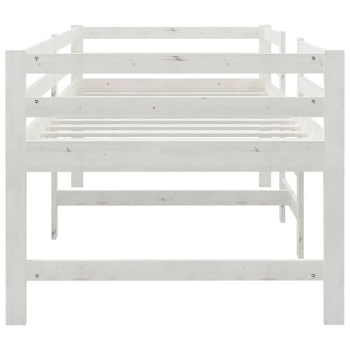 Sengeramme 90x200 cm massivt fyrretræ hvid