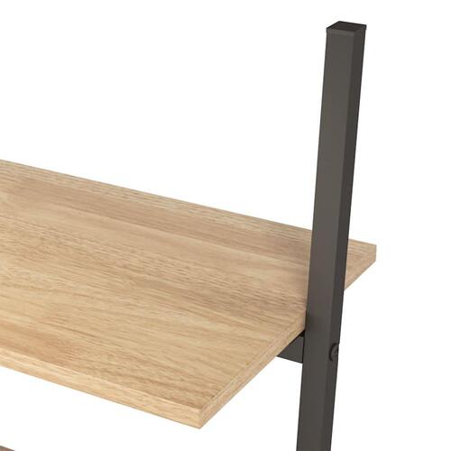 Stigereol med 5 hylder 64x34x185,5 cm lysebrun og sort