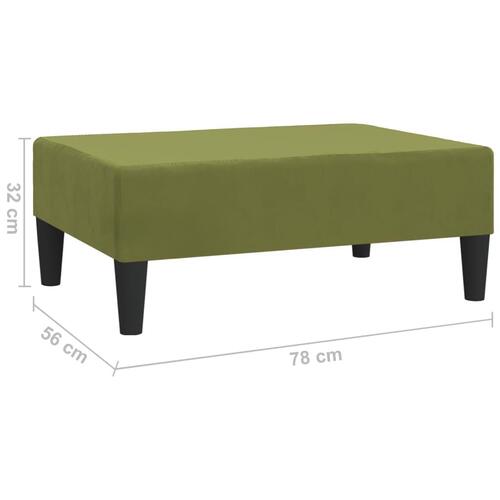 Fodskammel 78x56x32 cm fløjl lysegrøn