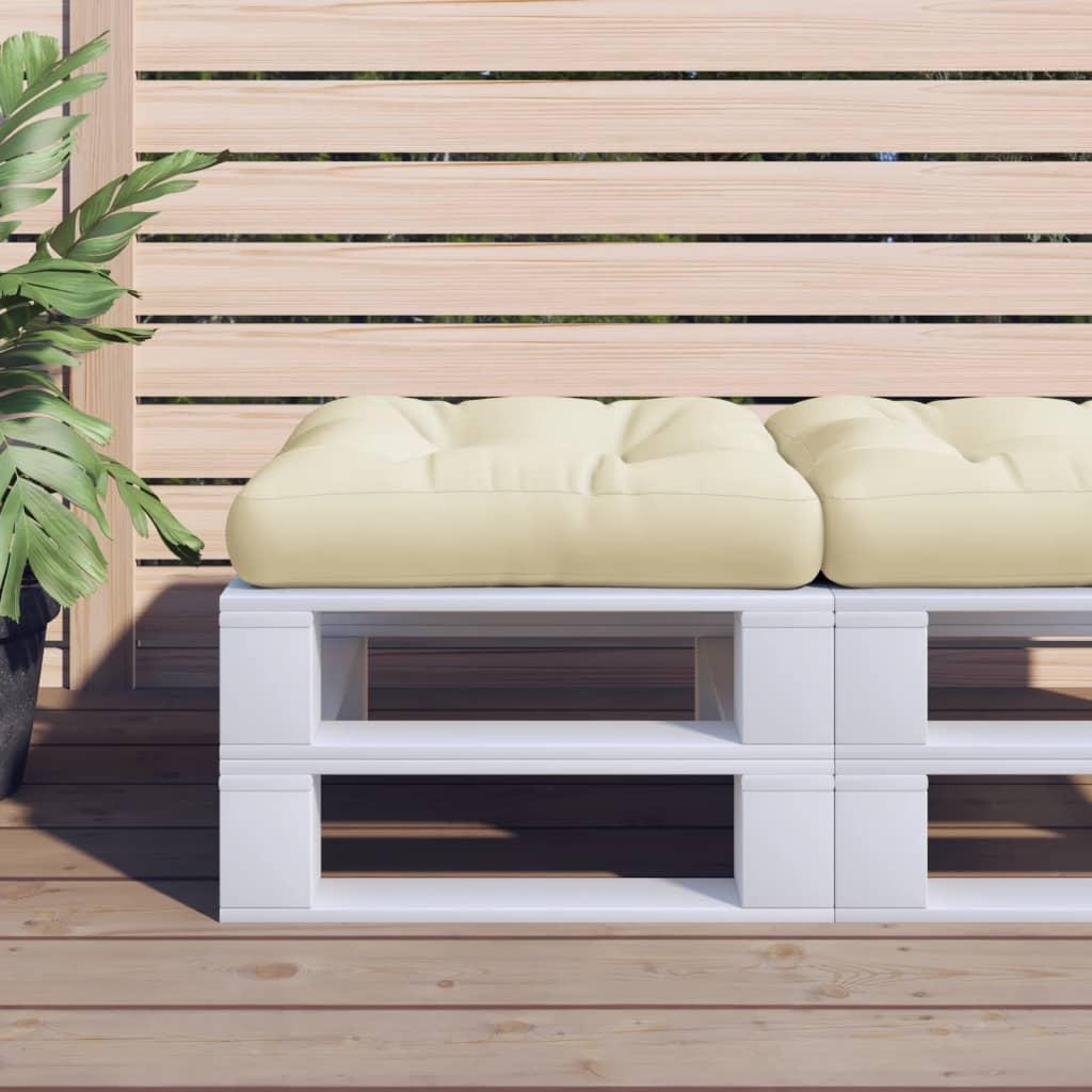 Pallehynde 58x58x10 cm stof sandfarvet