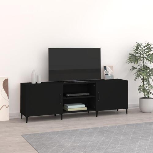 Tv-bord 150x30x50 cm konstrueret træ sort