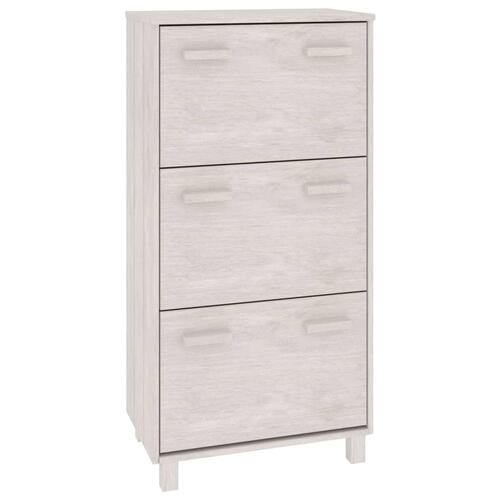 Skoskab HAMAR 59,5x35x117 cm massivt fyrretræ hvid